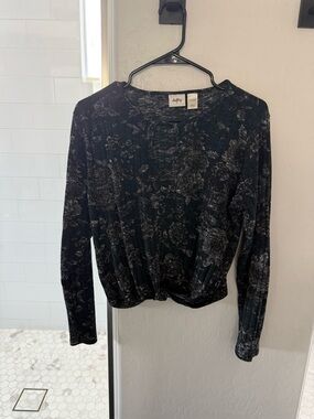 Daytrip Black Long Sleeve Floral Print Top